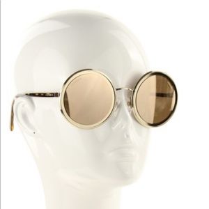 Authentic Chanel Gold Round Sunglasses
